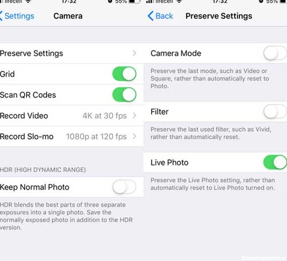 نحوه تنظیم تنظیمات دوربین iOS برای کیفیت مطلوب