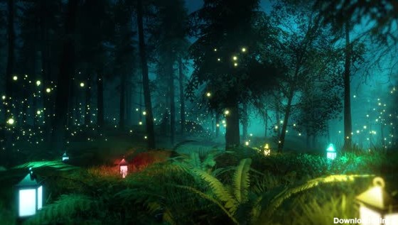 موشن گرافیک جنگل جادویی با فانوس با کیفیت HD