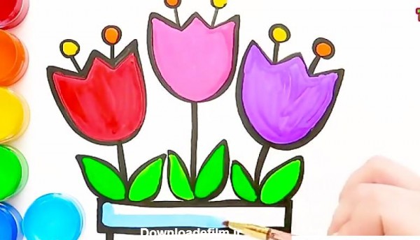 عکس نقاشی گل کودکانه ❤️ [ بهترین تصاویر ]