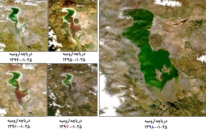 عکس دریاچه های ایران روی نقشه