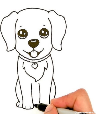 نقاشی کودکانه سگ ساده و خالدار، کارتونی و فانتزی، پاکوتاه و پشمالو