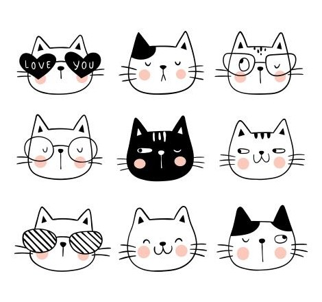 دانلود رایگان وکتور پنجه گربه نقاشی شده در حالت های مختلف به صورت ...