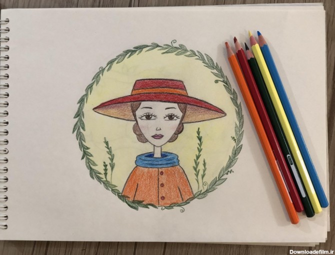 نقاشی دختر خوشگل ، خیلی ساده و آسان - آموزشگاه نقاشی آنلاین لیلیکی