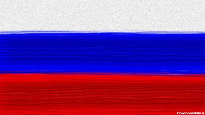 عکس نقاشی پرچم کشور روسیه روی دیوار
