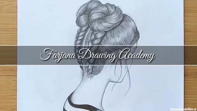 نقاشی دخترونه | آموزش نقاشی دختری با مدل موی گوجه ای