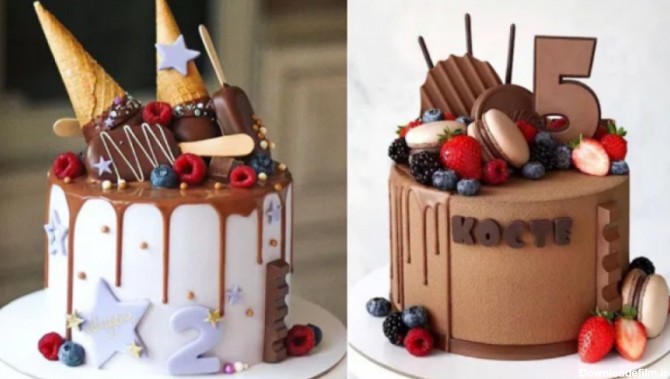تزیین کیک شکلاتی جدید :: تزیین کیک با شکلات