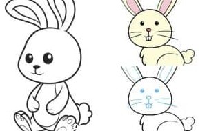 نقاشی خرگوش کودکانه