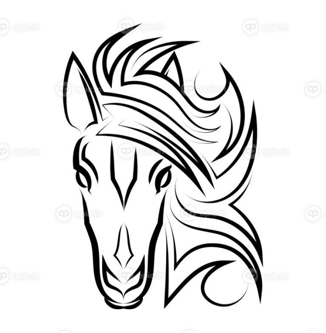 وکتور خط هنر وکتور سر اسب مناسب برای استفاده به عنوان تزئین یا ...