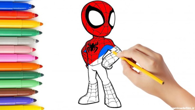 آموزش نقاشی کودکان ، نقاشی مرد عنکبوتی ، آموزش نقاشی مرد عنکبوتی