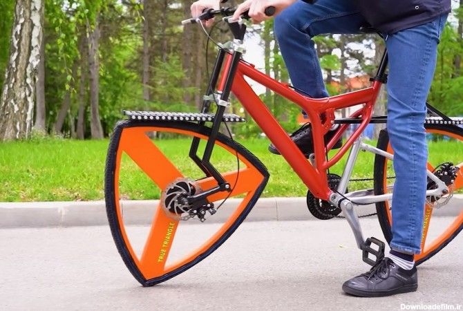 دوچرخه چرخ مثلثی هم آمد!/ چالشی برای فیزیک یا خلاقیت ذهنی جدید مخترع دوچرخه مربعی (+فیلم و عکس)