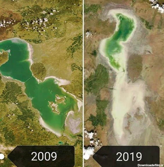 چالش عکس ۱۰ ساله به دریاچه ارومیه رسید