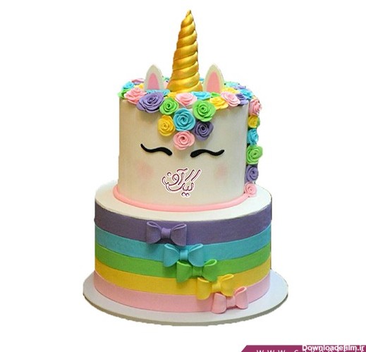 مدل کیک تولد دخترانه - کیک اسب تک شاخ رنگین کمان | کیک آف