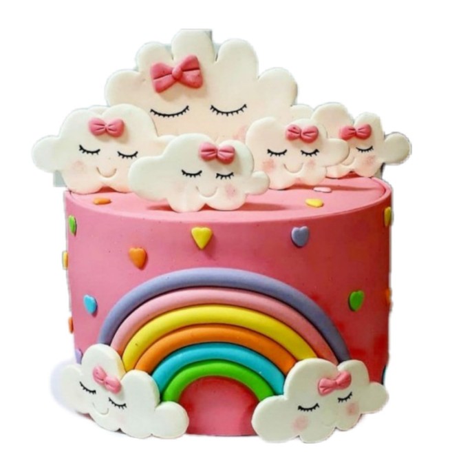قیمت و خرید تاپر کیک مدل رنگین کمان و ابر بسته 8 عددی
