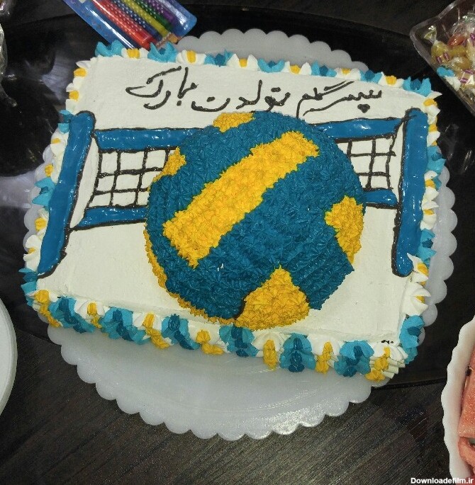 عکس کیک تولد توپ والیبال