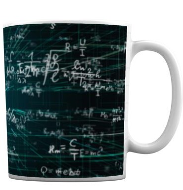 لیوان سرامیکی با عکس تخته سیاه ریاضی
