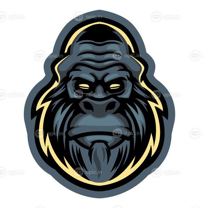 دانلود میمون وحشی در صورت جلوی سر گوریل رنگی با بیان خشم جدا شده ...