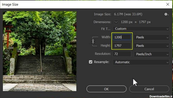 سایز عکس ها در فتوشاپ