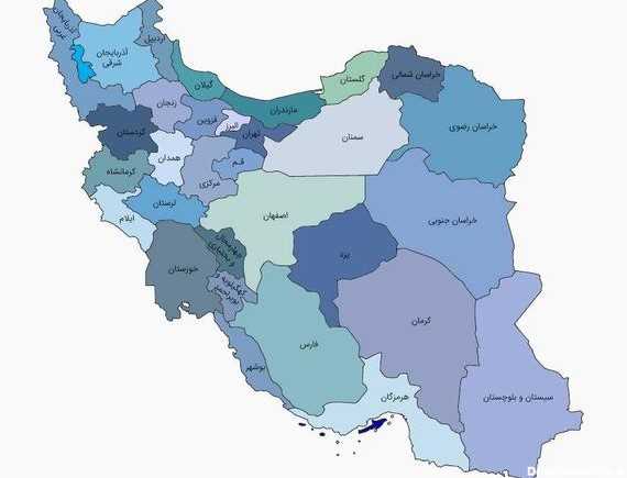 نقشه وکتور استانهای ایران با کیفیت بالا - دیجیت باکس - DigitBox