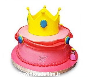 مدل کیک تولد دخترانه جدید - کیک تاج زرد | کیک آف