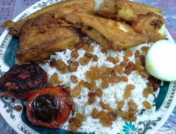 ماهی سرخ شده با برنج کشمش | سرآشپز پاپیون