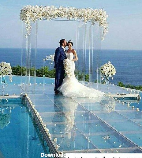 عکس ژست عروس و داماد کنار دریا ❤️ [ بهترین تصاویر ]