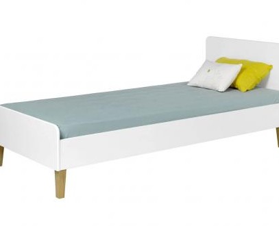عکس تخت خواب یک نفره دخترانه ساده سفید پایه دار BS 926