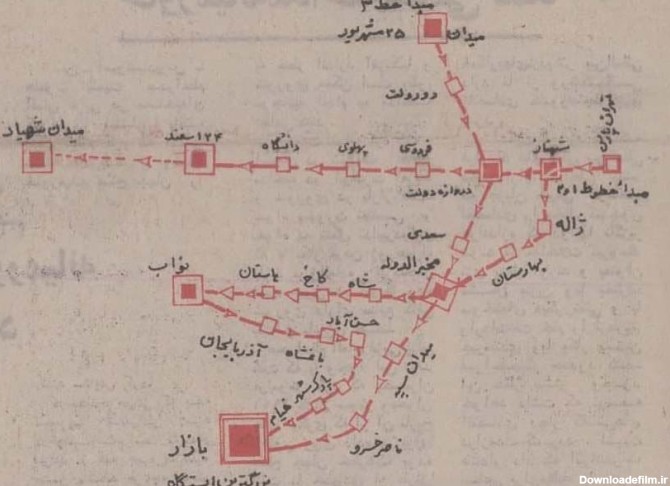 نقشه اولیه مترو تهران