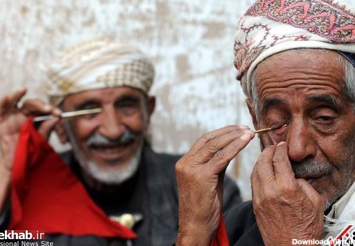 سُرمه به چشم کشیدن یمنی‌ها در ماه رمضان