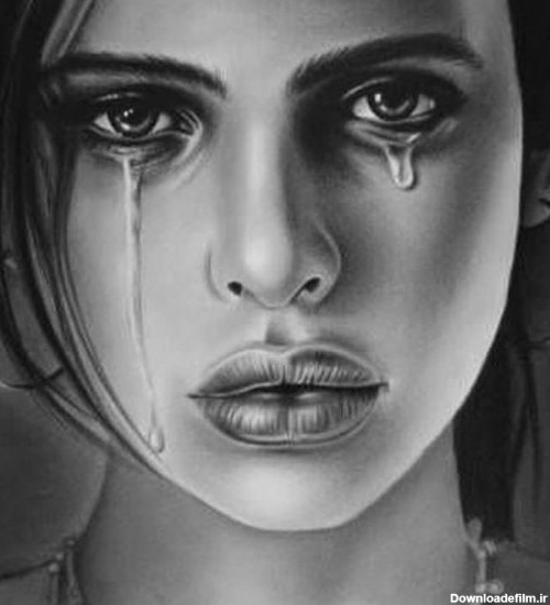 عکس دختر گریان برای پروفایل نقاشی طبیعی