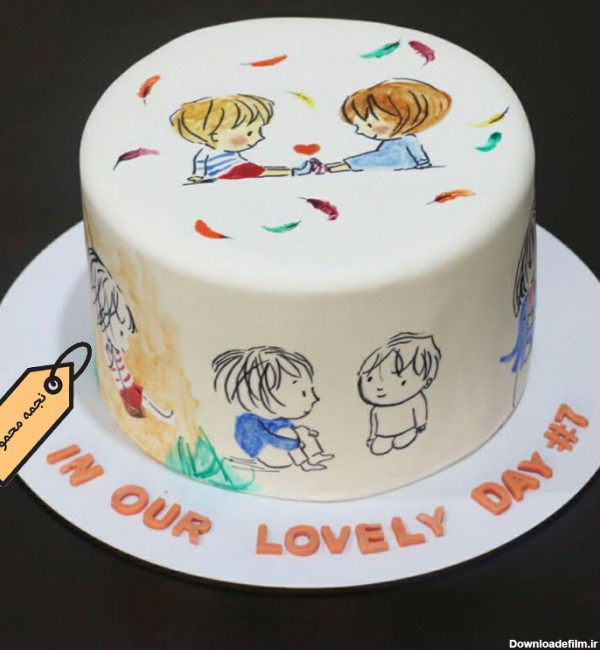 کیک فوندانتی نقاشی کودکانه