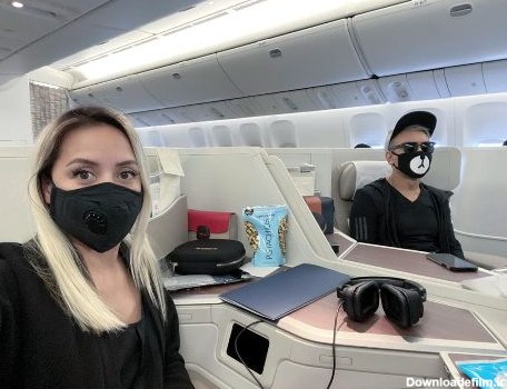 شادمهر عقیلی و همسرش ماسک زده در هواپیما بخاطر کرونا!/عكس | روزنو