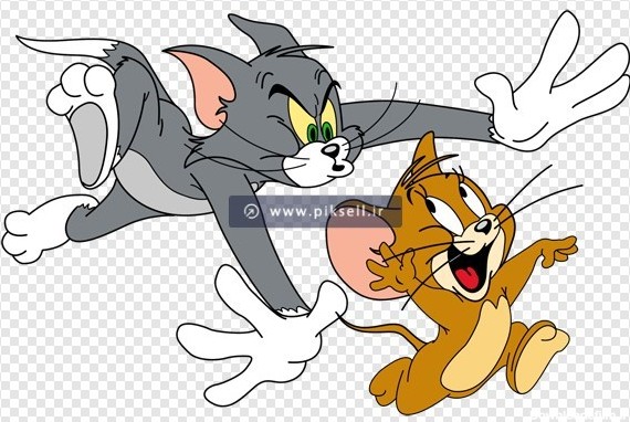 فایل Png کاراکتر کارتونی موش و گربه (تام و جری)