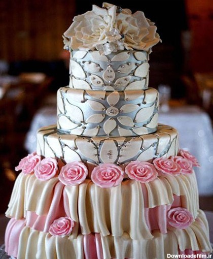 نمونه های تزئین کیک عروسی 4 - مجله تصویر زندگی