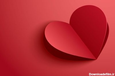 دانلود وکتور کارت تبریک روز ولنتاین با قلب های کاغذی در پس زمینه پاستل قرمز