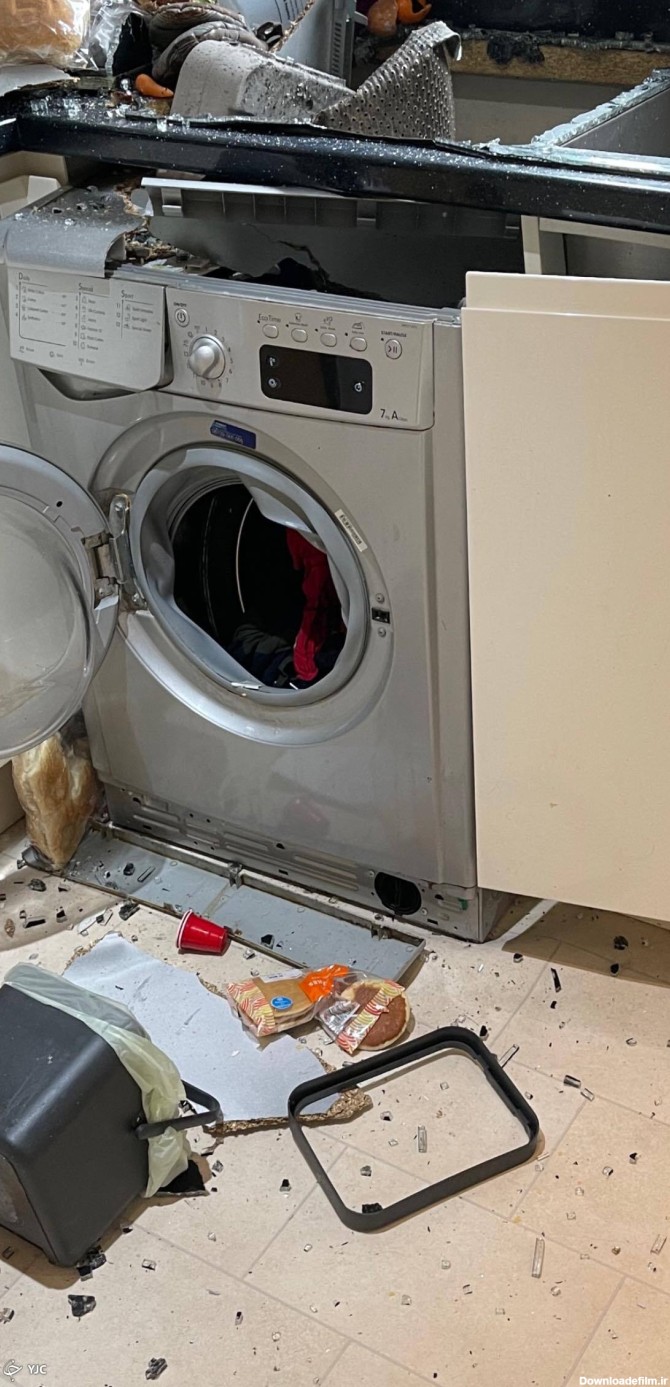 وحشت زن خانه دار از انفجار ماشین لباسشویی!
