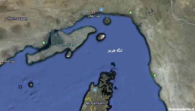 موقعیت تنگه هرمز در جنوب نقشه ایران