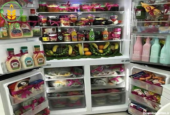 لیست مواد غذایی خانه عروس و داخل یخچال و فریزر وایده تزئین مواد ...
