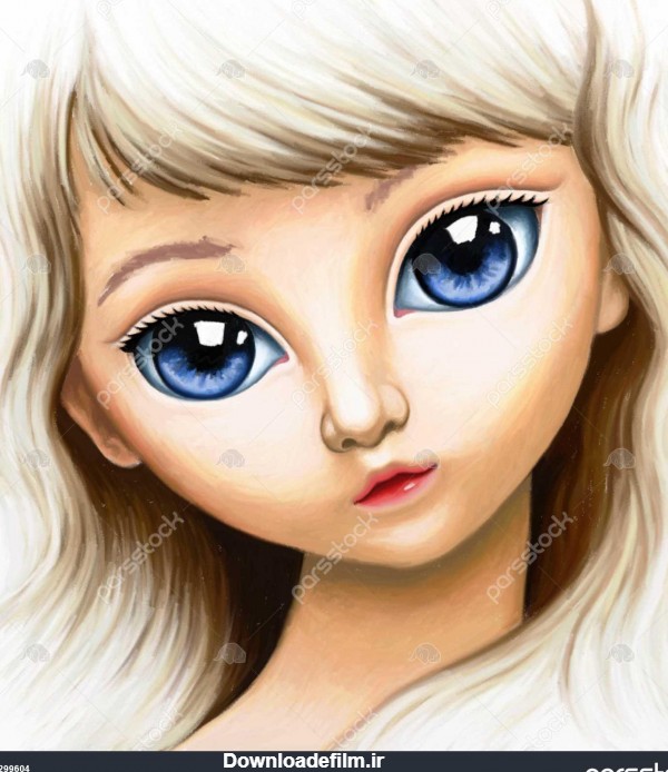 نقاشی دیجیتال از فاطمه دختر زیبا با چشم های آبی بزرگ 1299604