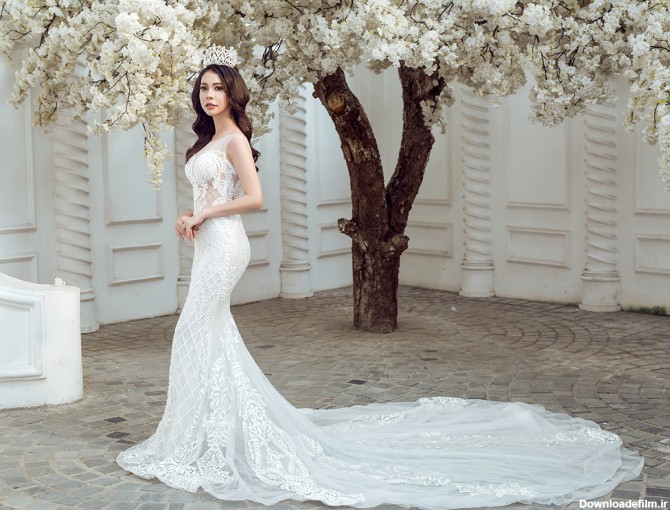 25 مدل لباس عروس بلند 2023 - مجله مدیسه