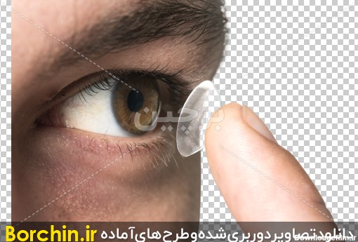 Borchin-ir-man using Eye lens photo دانلود عکس مرد جوان در حال گذاشتن لنز درون چشم خود۲