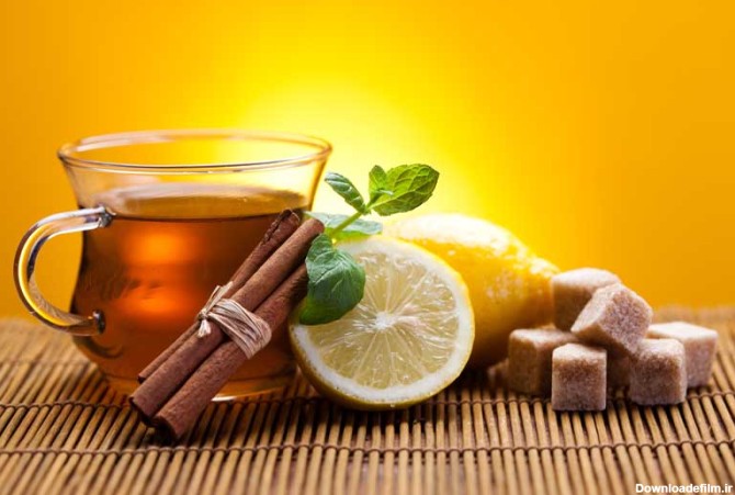 دانلود تصویر زیبای از چای و شکر قرمز | تیک طرح مرجع گرافیک ایران