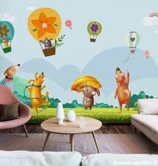 پوستر دیواری کودک بالن های رنگارنگ مدل BKW016-1