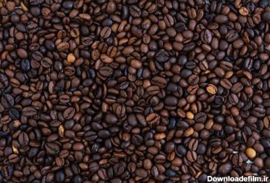 دانلود عکس مخلوط انواع دانه قهوه پس زمینه قهوه