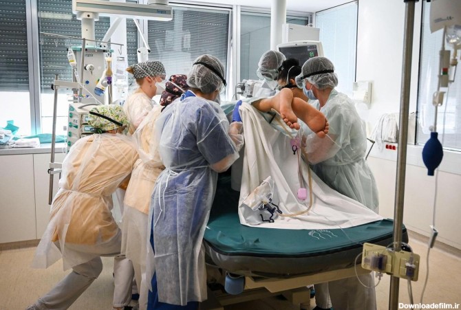 بخش مراقبت های ویژه از بیماران کرونا در بیمارستانی در پاریس! + عکس ...