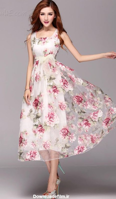27 مدل لباس مجلسی گلدار بلند دخترانه - پرانا