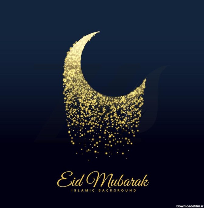 طرح هلال ماه درخشان تبریک عید فطر
