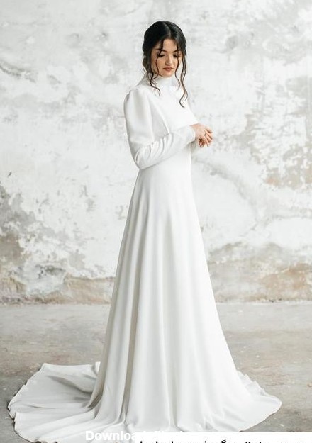 لباس مجلسی سفید ساده بلند ❤️ [ بهترین تصاویر ]