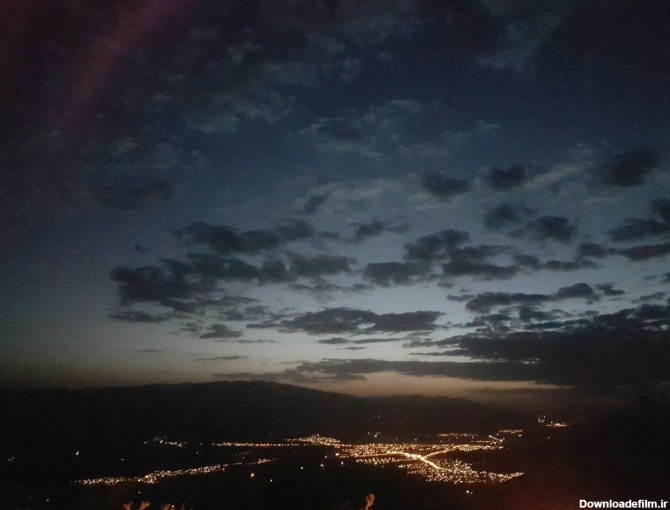 تصویر زیبای شهر پردنجان در یک شب پاییزی - پردنجان
