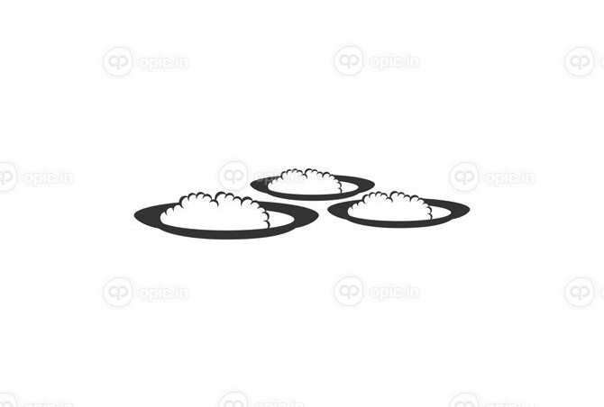 دانلود وکتور غذا در بشقاب نماد علامت تصویر در پس زمینه سفید ...