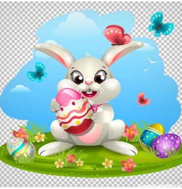 فایل کارتونی و دوربری شده خرگوش کوچولو و تخم مرغهای رنگی